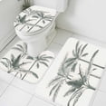 thumbnail image 3 of Vintage Palm Tree Bath Mat 3 Piece Bathroom Rug Set, Tropical Beach Botanical Non Slip Bath Rug Contour Mat and Toilet Lid Cover, Absorbent Shower Mats Soft Bath Rugs and Mats Sets, 3 of 8