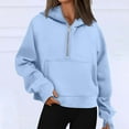thumbnail image 2 of Kaprioy Womens Sweatshirts Half Zip Cropped Pullover Fleece Quarter Zipper Hoodies 2025 Fall Fashion Clothes BU2, XL, 2 of 6