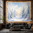 thumbnail image 6 of Snowy Woodland Path with Birch Trees in Winter, Serene Boho for Nature Lovers, Quiet Forest Wall Decor, Christmas Gift Tapestry Wall Hanging for Living Room and Bedroom, 6 of 7