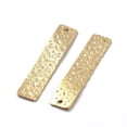 thumbnail image 2 of 20pc 201 Stainless Steel Pendants Rectangle Charm Textured Real 18K Gold Plated 42.5x8.5x1mm Hole: 1.4mm, 2 of 3
