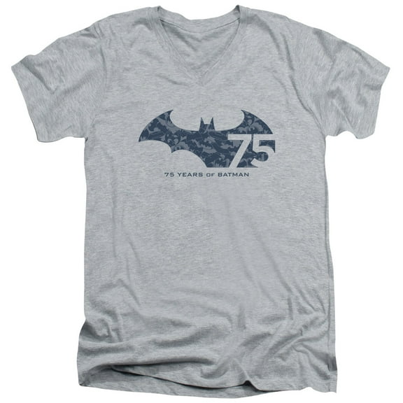 Batman - 75 Year Collage - Slim Fit V Neck Shirt - Large