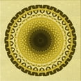 thumbnail image 1 of Ahgly Company Indoor Square Patterned Dark Yellow Green Area Rugs, 4' Square, 1 of 6