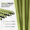 thumbnail image 6 of Superior Blackout Solid Light Filtering Back Tab Curtain Panel Set, 42"X 63", Sage, 6 of 9