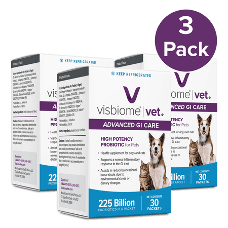 Visbiome® Vet Advanced GI Care High Potency Probiotic for Dogs & Cats – 225B CFU – 90 Packets