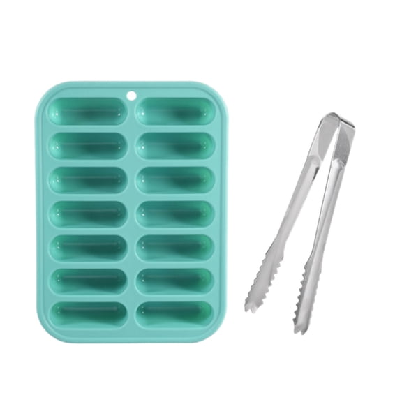 ibasenice 14 Grid Silicone Ice Tray Mold Green Ice Ball Maker Non Stick for Home Use