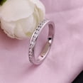 thumbnail image 2 of Blue Jewel 0.5 Ct Round Brilliant Cut Diamond Ring - Silver 14K White Gold Plated Ring - Channel set Diamond Ring for Women's - Simple Engagement Wedding Ring for Women's - Promise Gifts for her, 2 of 8