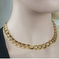 thumbnail image 4 of Thick Gold Tone Double Curb Chain Necklace Classic Womens Adult Female, 4 of 11