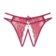 thumbnail image 1 of Aayomet Culottes en Dentelle pour Femmes Shorty String Sans Couture Respirant (Vin, Taille Unique), 1 of 5