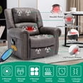 thumbnail image 5 of VIVIJASON Electric Power Lift Recliner Chair for Elderly, Heated Vibration Recliners Chair Massage Lounge Single Sofa Living Room Chair with 2 Remote Controls, Side Packets & USB Port, Smokey Grey, 5 of 8