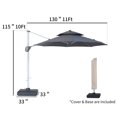thumbnail image 2 of 11 ft. 2-Tier Aluminum 360-Degree Cantilever Patio Umbrella with umbrella cover and base, 2 of 8