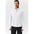 thumbnail image 7 of Pinspark Quarter Zip Pullover Mens UV Protection Shirts Men Rash Guard Long Sleeve Workout Shirts Lightweight for Fishing Surfing White XXL, 7 of 7