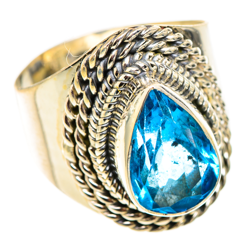 Swiss Blue Topaz Ring Size 6 (925 Sterling Silver) - Handmade Boho ...