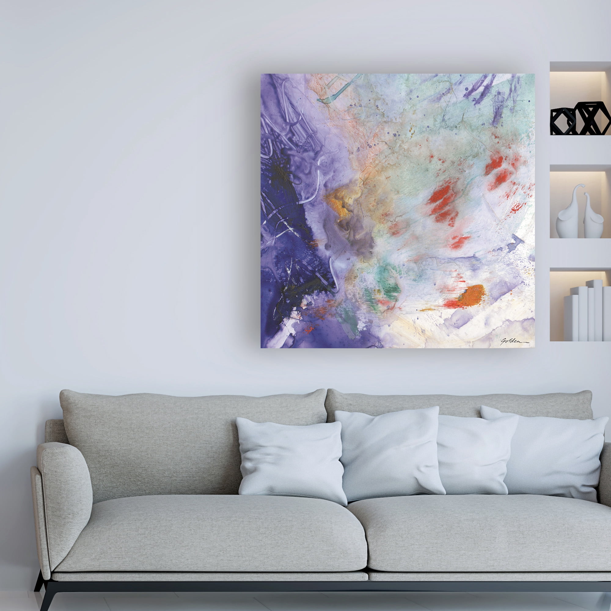 Trademark Fine Art 'Purple Wind Abstract IV' Canvas Art by Sheila Golden