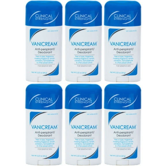 6 Pack Vanicream Anti-Perspirant Deodorant for Sensitive Skin 2.25oz Each