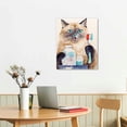 thumbnail image 2 of ONETECH Siamese Cat Brushing Teeth Painting Wall Poster Watercolor Art Photo Print Pet Drawing Bathroom Gig Funny Bath Room Tub Washroom,, 2 of 4