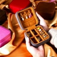 thumbnail image 6 of Wentin Reduced Jewelry box Mini Jewelry Travel Case PU Leather Travel Jewelry Organizer Box Small Portable Portable Jewellery Storage Holder For Womens Rings Earrings Necklaces Bracelets, 6 of 8