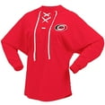 thumbnail image 2 of Women's Fanatics Red Carolina Hurricanes Jersey Lace-Up V-Neck Long Sleeve Hoodie T-Shirt, 2 of 3