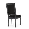 Noble House Robin Wood Upholstered Dining Chair, Set of 2, Black and Gray