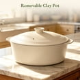 thumbnail image 2 of MAGNIFIQUE 4.5 Quart Cream White Round Claypot Multi-Cooker, Digital Slow Cooker with Removable Non-Toxic Pot, 2 of 8
