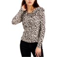 thumbnail image 1 of I-N-C Womens Animal Print Pullover Blouse brown L, 1 of 1