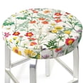 thumbnail image 3 of Wukai Spring floral Bar Chair Covers,Barstool Covers Round, Stretch Round Bar Stool Covers,Washable Stool Cushion Slipcovers for 11-14 inch-13 inch, 3 of 7