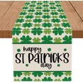 thumbnail image 1 of St Patricks Day Table Runner Green Shamrock Happy St Patricks Day Spring Holiday Party Table Decorations for Home Kitchen Dining Indoor Outdoor Decor 13 x 90 Inch, 1 of 5
