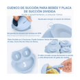 thumbnail image 4 of Platos Para Bebés Silicona Bowl Copa Cuchara Tenedor Babero Búho-Azul, 4 of 4