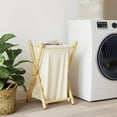 thumbnail image 4 of vidaXL Laundry Basket Washing Clothes Hamper Organizer Cream White Bamboo, 4 of 18