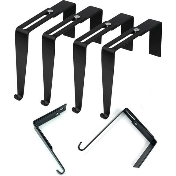 Adjustable Cubicle Hangers Metal Black Cubicle Hooks, Universal Partition Hangers with Cross Screwdriver Over The Door Mirror Hooks Fit Wall Panels with 1 3/8" to 3 1/2" Thickness 4PCS
