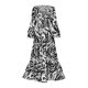 thumbnail image 3 of Gibobby Vestido largo de verano para mujer Vestido largo suelto informal de manga larga con cuello en V y en la cintura para mujer(Negro,G), 3 of 5