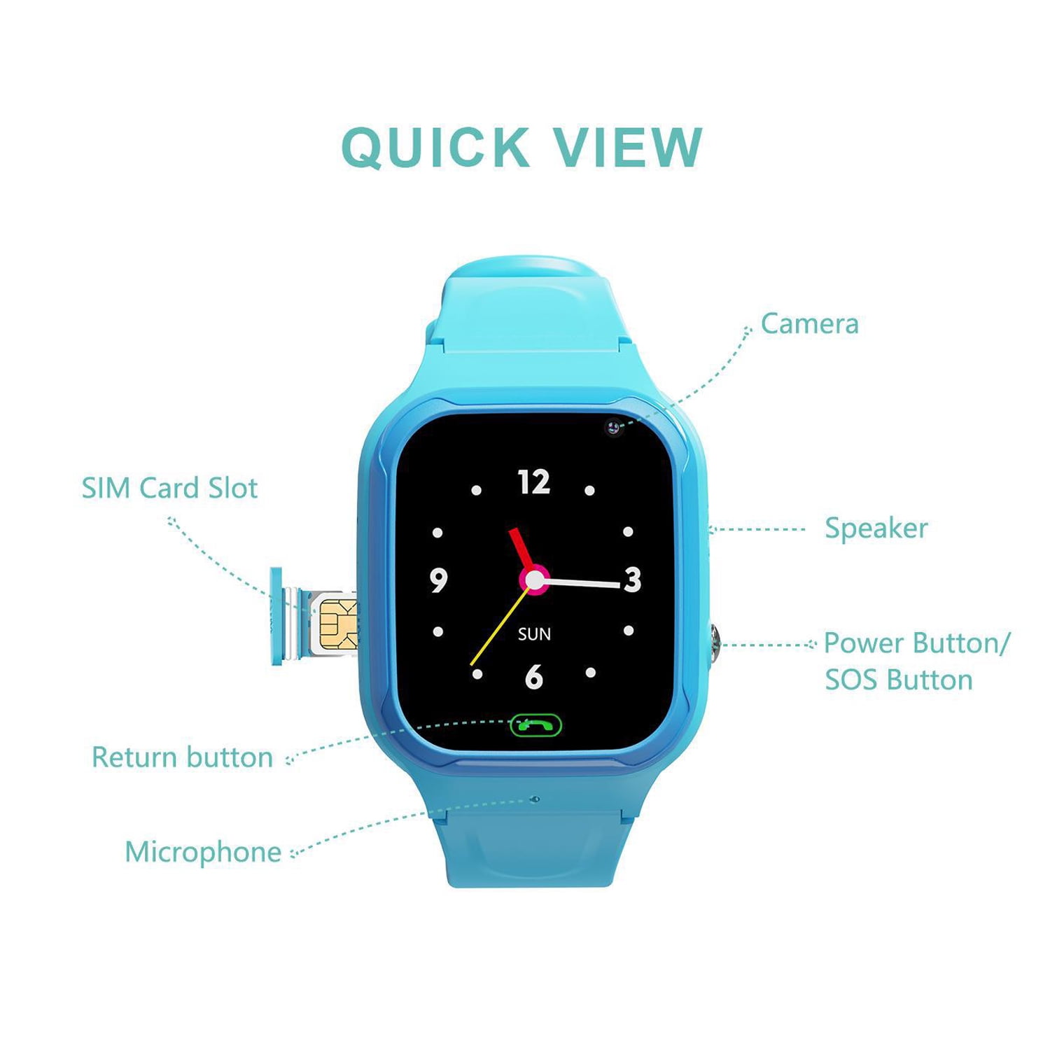 YINJIA Smart phone Watch for kids, IP67 waterproof, 4G video call, GPS positioning smart student watch.