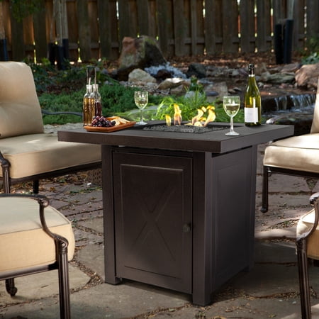 Barton Fire Pit Table Fire Glass Fireplace Garden Outdoor Patio