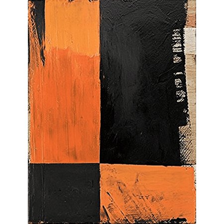 Abstract Geometric Blocks Decorative Painting/Canvas Art, Suitable for Living Room, Bedroom, Office, Hotel, Dining Room, Study Room, Hallway, Black Tone Painting,Modern Style