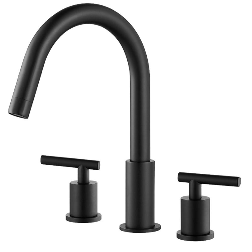 Vinnova 114123-BAF-MB Lodosa Widespread Matte Black Bathroom Basin Sink Faucet