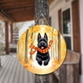 thumbnail image 3 of Welcome Fall Scottish Terrier Strolling Through the Autumn Maple Forest Round Wood Sign Scottie Dog Lover Gifts Hanging Wall Home Decor - 12012, 3 of 5