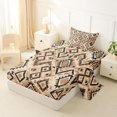 thumbnail image 2 of jejeloiu Earthy Geometric Twin Sheets,Boho Motif Bedding For Boys,Beige Black,3pcs,1 Fitted Sheet and 1 Pillowcase, 2 of 6