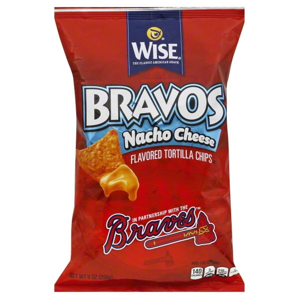 Wise Bravos Nacho Cheese Flavored Tortilla Chips, 9 Oz
