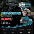 thumbnail image 3 of Seesii 800Nm Cordless Impact Wrench 1/2 inch, 589Ft-lbs High Torque Impact Gun, 3300RPM Powered Impact Driver w/ 2x 4.0Ah Batteries, Fast Charger & 6x Sockets for Automotive Repair, WH710, 3 of 10