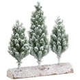 thumbnail image 3 of Northlight Frosted Pine Tree Trio Christmas Decoration - 8" - Unlit, 3 of 7