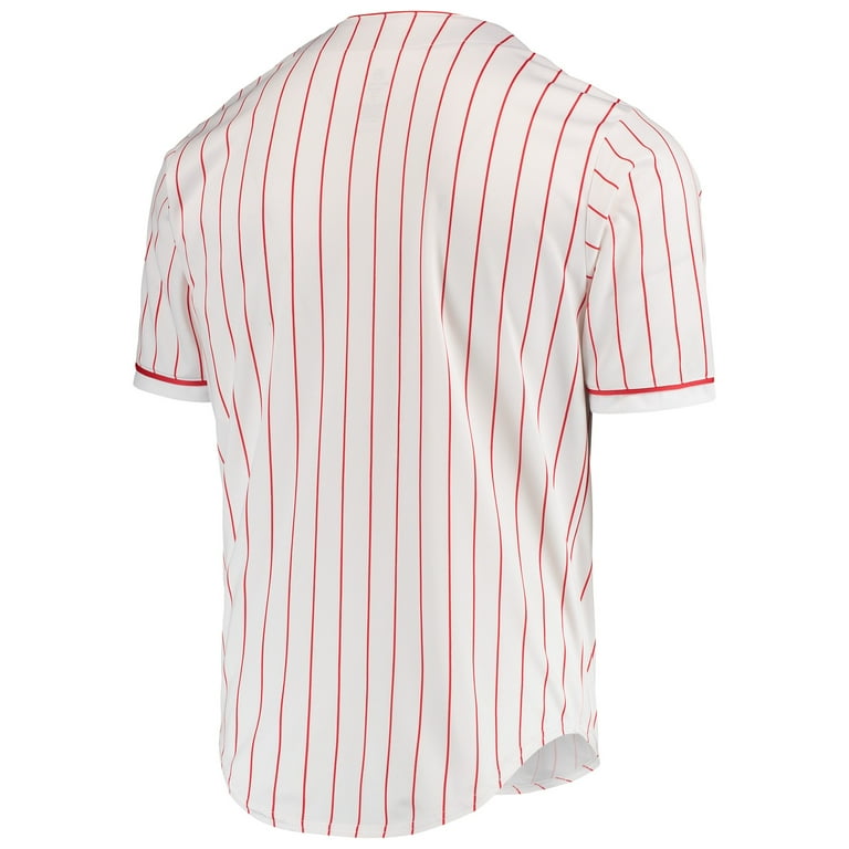 Men s True Fan White Red Los Angeles Angels Pinstripe Jersey Walmart