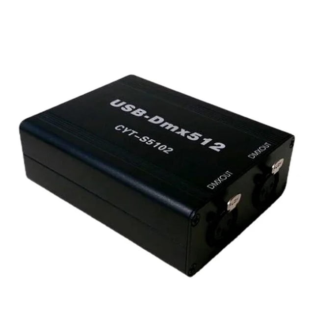 Controlador USB-DMX para iluminación de escenarios Controlador DMX512 Compatible con MA OnPC Freestyler+3D DJ Interfaz USB DMX Negro