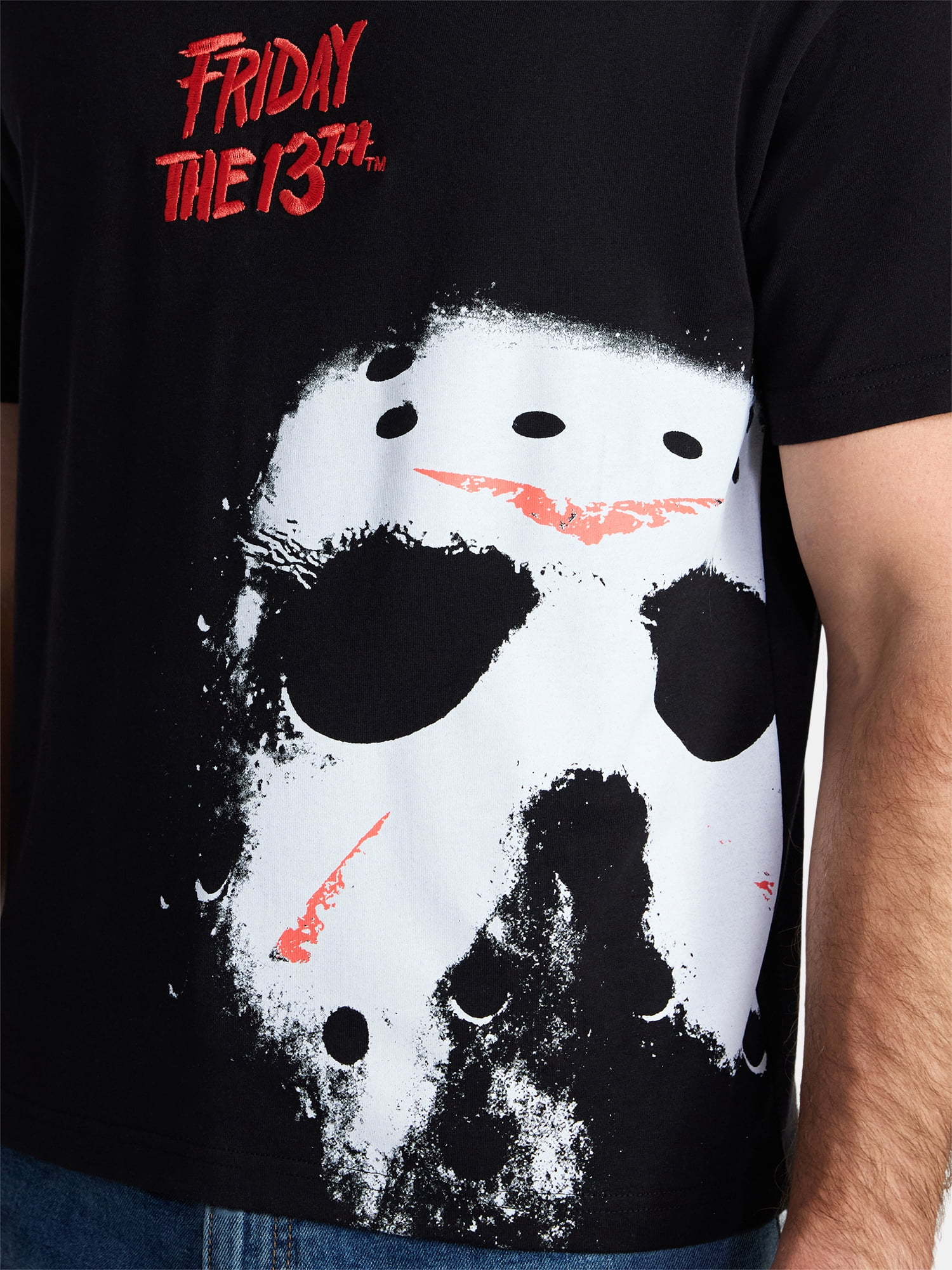 Friday the 13th Men's and Big Men's Cropped Graphic Tee, Sizes XS-3XL