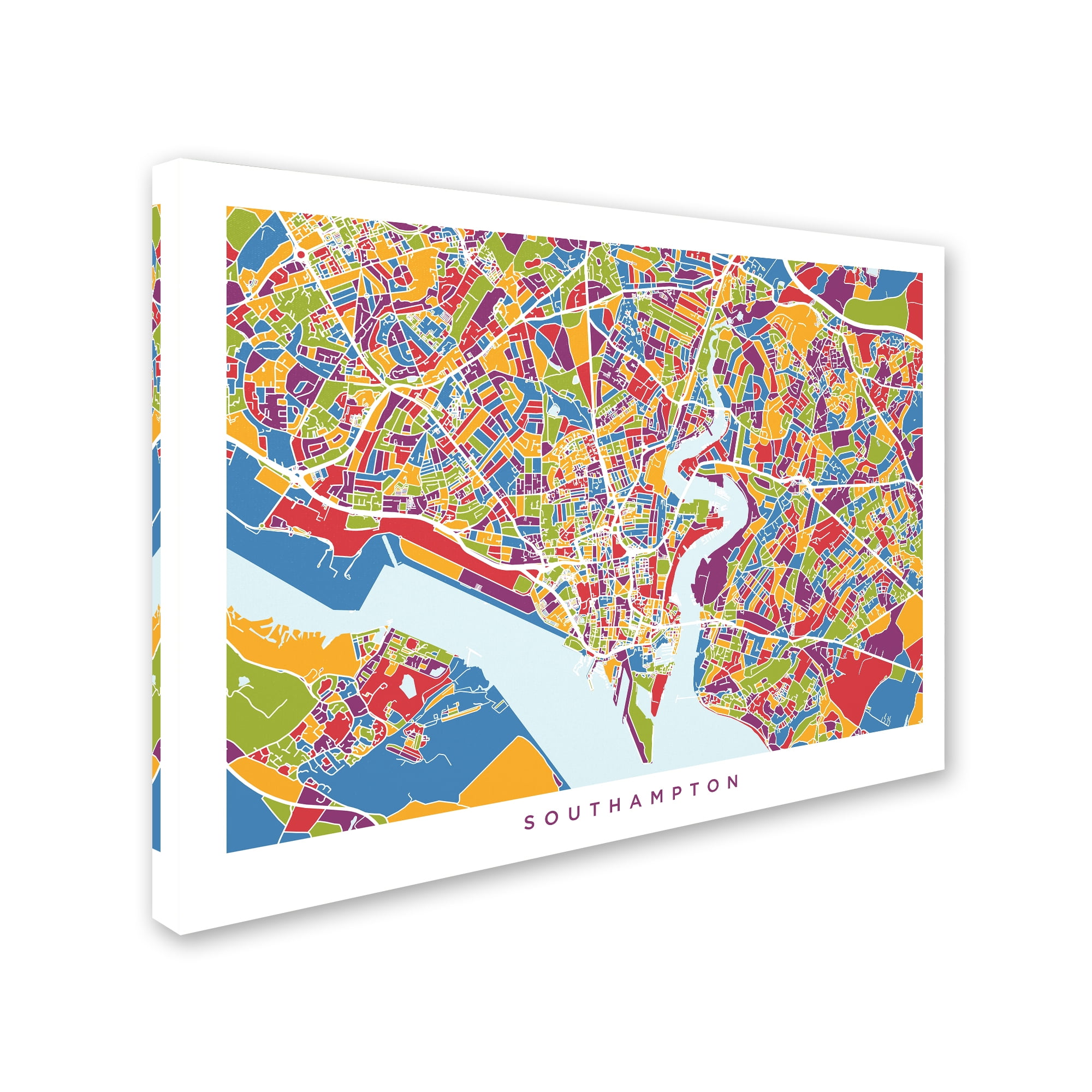 Trademark Fine Art 'Southampton England City Map' Canvas Art by Michael Tompsett