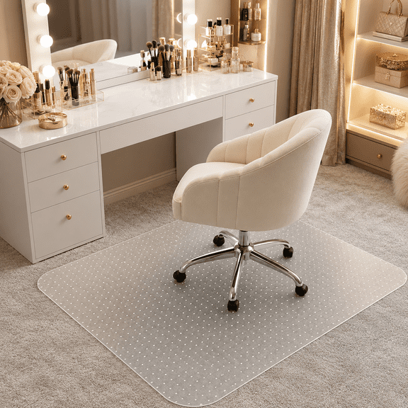 PVC Office Chair Mat for Carpets,36"x48" Clear Computer Desk Chair Mat for Low Carpeted Floors, Thick and Sturdy Carpet Protector