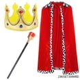 thumbnail image 4 of Capa de fiesta, accesorios de cosplay, actuación de mascarada, foto, capa de rey, capa roja para niños, 4 of 6