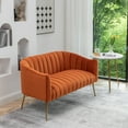 thumbnail image 4 of SEYNAR Modern Velvet Bucket Loveseat,Upholstered Barrel Accent Sofa and Couch for Living Room,Bedroom,Office, 4 of 10