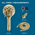 thumbnail image 7 of BLACK+DECKER High Pressure Handheld Shower Head with 9 Spray Settings and Stainless Steel Hose, Gold, 7 of 7