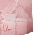 thumbnail image 4 of Luxury Princess Bed with 3 Side Openings with Curtain, Canopy, Mosquito Net and Bedding (Pink M), 4 of 4