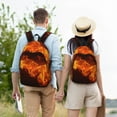 thumbnail image 2 of Ratiio Fiery Orange Flames Energy Print Canvas Backpack for Women & Men Retro Aesthetic Rucksack Basic Backpack for High School/College Students Travel Laptop Bag, 2 of 5