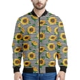thumbnail image 2 of Chaqueta con cremallera y estampado de girasoles y plantas multicolor para hombre, sudaderas con estampado floral en 3D, chaquetas de calle de manga larga de gran tamaño, 2 of 5